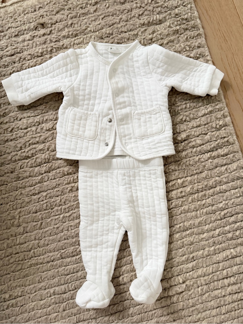 Baby Quilted Matching Set - White